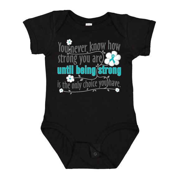 Inktastic Ovarian Cancer Being Strong Girls Baby Bodysuit
