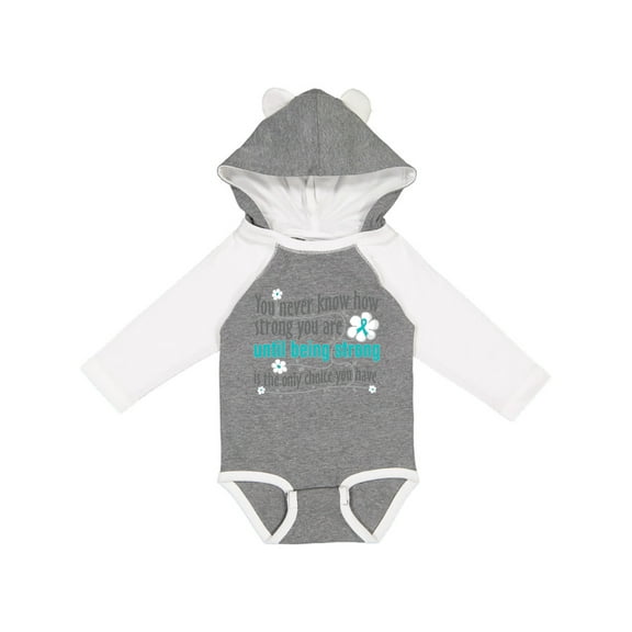 Inktastic Ovarian Cancer Being Strong Girls Long Sleeve Baby Bodysuit