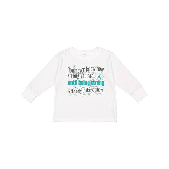 Inktastic Ovarian Cancer Being Strong Girls Long Sleeve Toddler T-Shirt