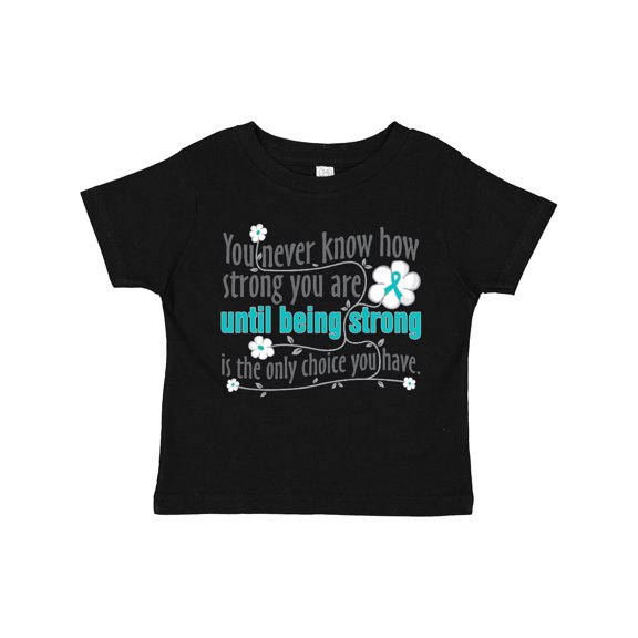Inktastic Ovarian Cancer Being Strong Girls Toddler T-Shirt