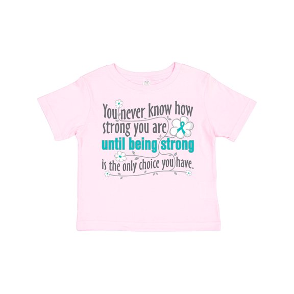 Inktastic Ovarian Cancer Being Strong Girls Toddler T-Shirt