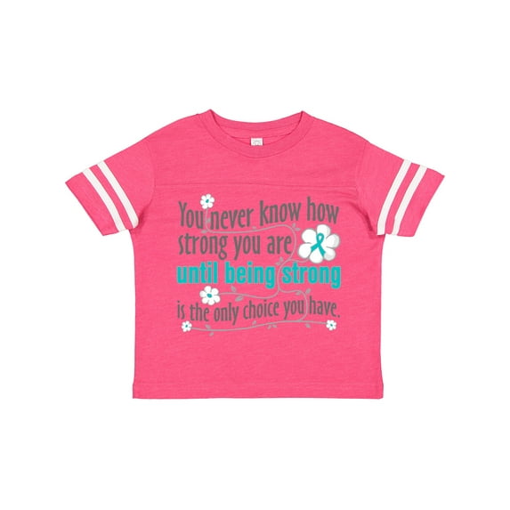 Inktastic Ovarian Cancer Being Strong Girls Toddler T-Shirt