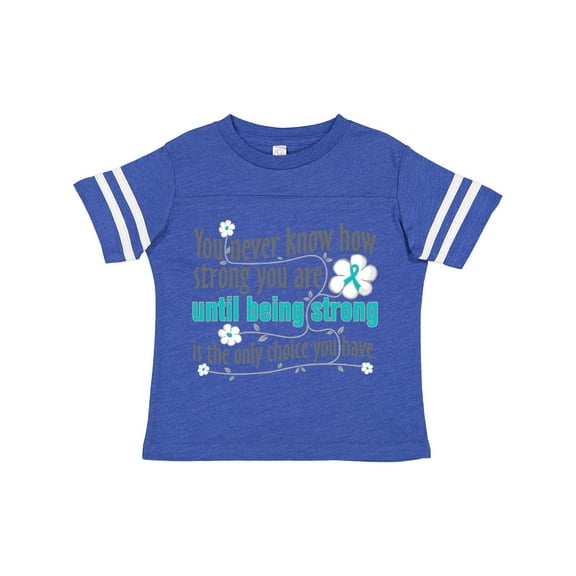 Inktastic Ovarian Cancer Being Strong Girls Toddler T-Shirt