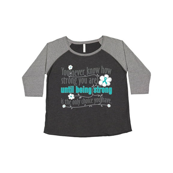 Inktastic Ovarian Cancer Being Strong Women's Plus Size T-Shirt