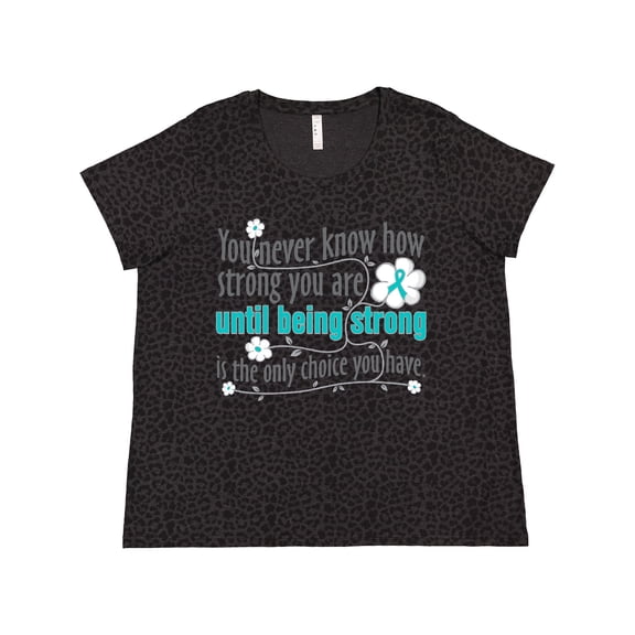 Inktastic Ovarian Cancer Being Strong Women's Plus Size T-Shirt