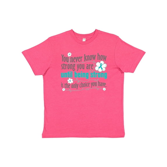 Inktastic Ovarian Cancer Being Strong Youth T-Shirt