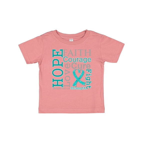 Inktastic Ovarian Cancer Hope Faith Motto Boys or Girls Baby T-Shirt