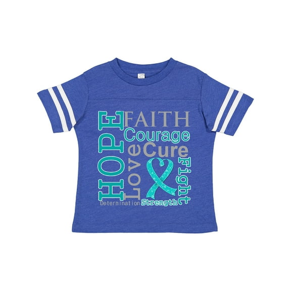 Inktastic Ovarian Cancer Hope Faith Motto Boys or Girls Toddler T-Shirt