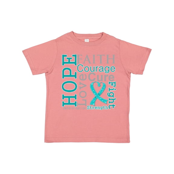 Inktastic Ovarian Cancer Hope Faith Motto Boys or Girls Toddler T-Shirt