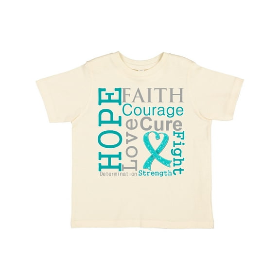 Inktastic Ovarian Cancer Hope Faith Motto Boys or Girls Toddler T-Shirt