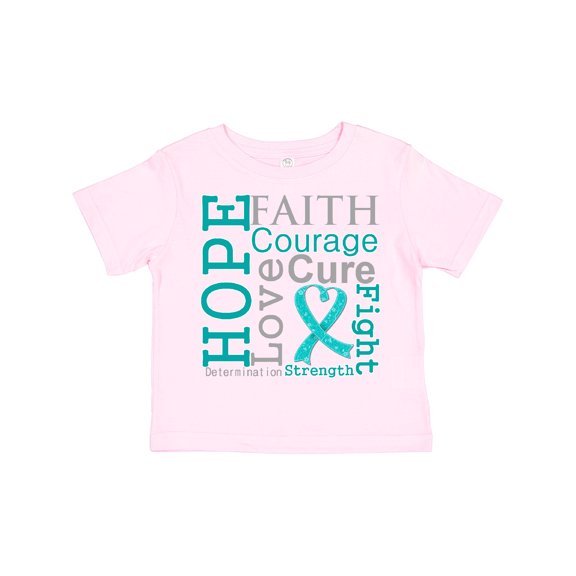 Inktastic Ovarian Cancer Hope Faith Motto Boys or Girls Toddler T-Shirt