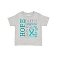 thumbnail image 1 of Inktastic Ovarian Cancer Hope Faith Motto Boys or Girls Toddler T-Shirt, 1 of 5