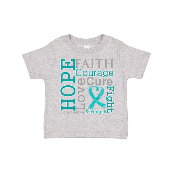 Inktastic Ovarian Cancer Hope Faith Motto Boys or Girls Toddler T-Shirt