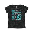 thumbnail image 1 of Inktastic Ovarian Cancer Hope Faith Motto Women's T-Shirt, 1 of 5