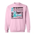 thumbnail image 1 of Inktastic Ovarian Cancer I Wear Teal Ribbon Tribute Adult Sweatshirt, 1 of 4