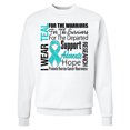 thumbnail image 1 of Inktastic Ovarian Cancer I Wear Teal Ribbon Tribute Adult Sweatshirt, 1 of 4