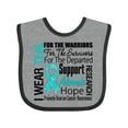 thumbnail image 1 of Inktastic Ovarian Cancer I Wear Teal Ribbon Tribute Boys or Girls Baby Bib, 1 of 4