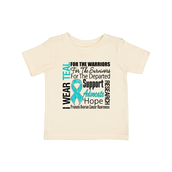 Inktastic Ovarian Cancer I Wear Teal Ribbon Tribute Boys or Girls Baby T-Shirt