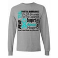 thumbnail image 1 of Inktastic Ovarian Cancer I Wear Teal Ribbon Tribute Long Sleeve T-Shirt, 1 of 5