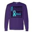 thumbnail image 1 of Inktastic Ovarian Cancer I Wear Teal Ribbon Tribute Long Sleeve T-Shirt, 1 of 5
