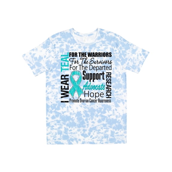 Inktastic Ovarian Cancer I Wear Teal Ribbon Tribute T-Shirt