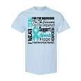 thumbnail image 1 of Inktastic Ovarian Cancer I Wear Teal Ribbon Tribute T-Shirt, 1 of 5