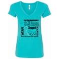 thumbnail image 1 of Inktastic Ovarian Cancer I Wear Teal Ribbon Tribute Women's V-Neck T-Shirt, 1 of 5