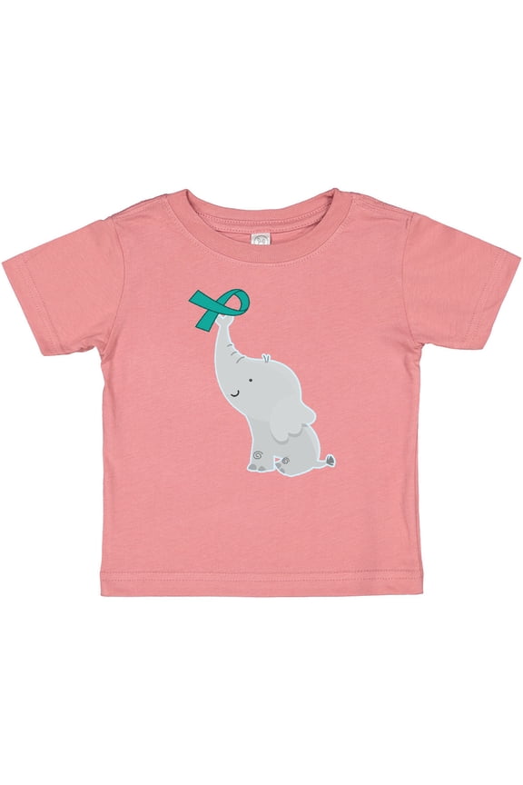 Ovarian Cancer Pcos Teal Ribbon Awareness Boys or Girls Baby T-Shirt
