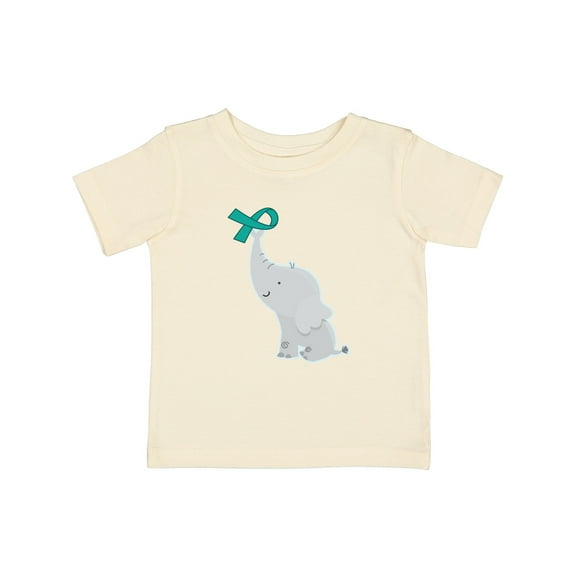 Inktastic Ovarian Cancer Pcos Teal Ribbon Awareness Boys or Girls Baby T-Shirt