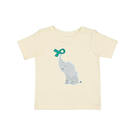 Inktastic Ovarian Cancer Pcos Teal Ribbon Awareness Boys or Girls Baby T-Shirt