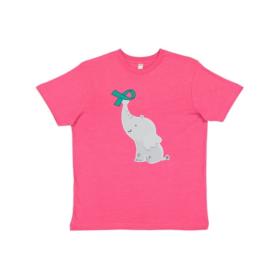 Inktastic Ovarian Cancer PCOS Teal Ribbon Awareness Youth T-Shirt