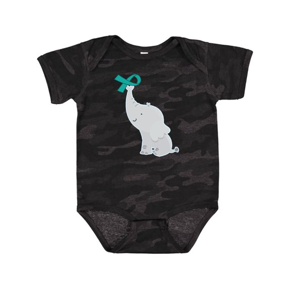 Inktastic Ovarian Cancer Pcos Teal Ribbon Awareness Boys or Girls Baby Bodysuit