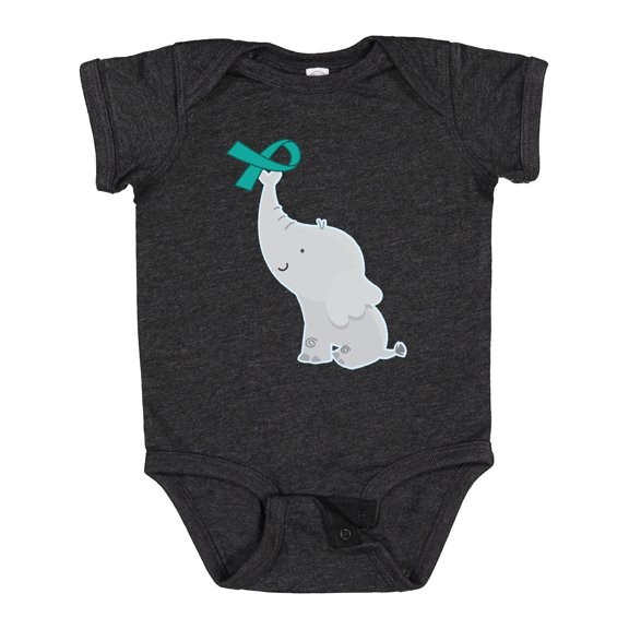 Inktastic Ovarian Cancer Pcos Teal Ribbon Awareness Boys or Girls Baby Bodysuit