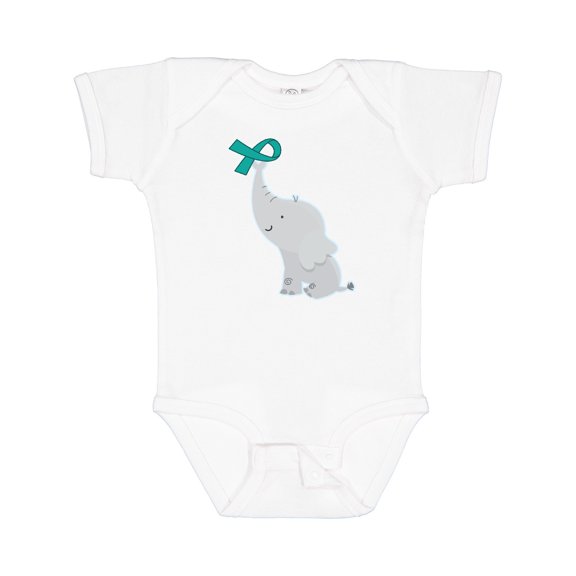 Inktastic Ovarian Cancer Pcos Teal Ribbon Awareness Boys or Girls Baby Bodysuit