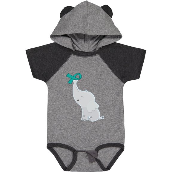 Inktastic Ovarian Cancer Pcos Teal Ribbon Awareness Boys or Girls Baby Bodysuit