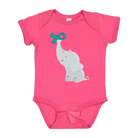 Inktastic Ovarian Cancer Pcos Teal Ribbon Awareness Boys or Girls Baby Bodysuit