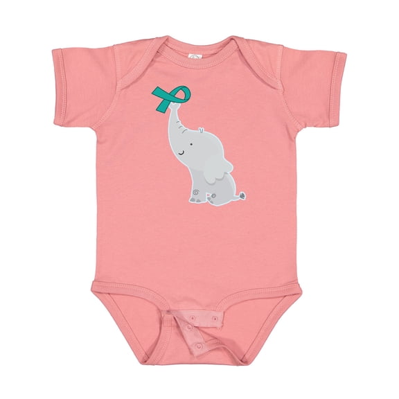 Inktastic Ovarian Cancer Pcos Teal Ribbon Awareness Boys or Girls Baby Bodysuit