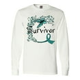 thumbnail image 1 of Inktastic Ovarian Cancer Survivor- Butterfly Ribbon Long Sleeve T-Shirt, 1 of 5