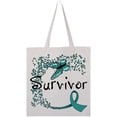 thumbnail image 1 of Inktastic Ovarian Cancer Survivor- butterfly ribbon Tote Bag, 1 of 4