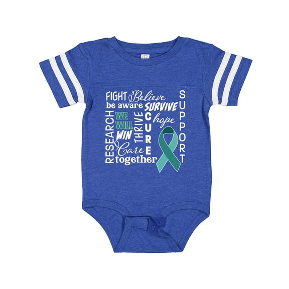 Inktastic Ovarian Cancer- Together We Will Win Boys or Girls Baby Bodysuit