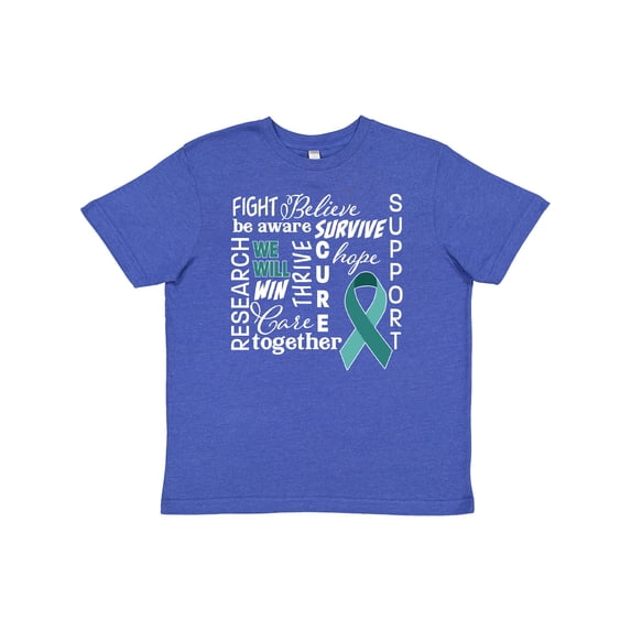 Inktastic Ovarian Cancer- Together We Will Win Youth T-Shirt