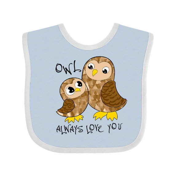 Inktastic Owl Always Love You- Cute Owl Family Boys or Girls Baby Bib