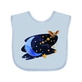 thumbnail image 1 of Inktastic Owl Decorating the Night with Moon and Stars Boys or Girls Baby Bib, 1 of 4