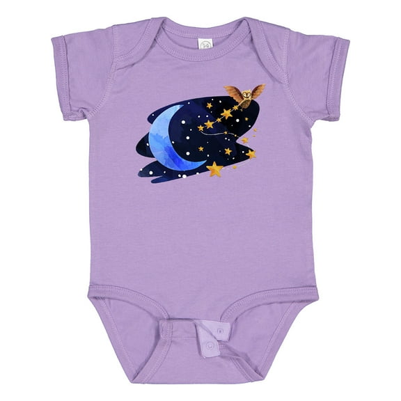 Inktastic Owl Decorating the Night with Moon and Stars Boys or Girls Baby Bodysuit