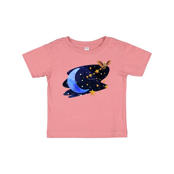 Inktastic Owl Decorating the Night with Moon and Stars Boys or Girls Baby T-Shirt
