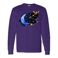 thumbnail image 1 of Inktastic Owl Decorating the Night with Moon and Stars Long Sleeve T-Shirt, 1 of 5