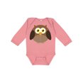thumbnail image 1 of Inktastic Owl Fat Brown Boys or Girls Long Sleeve Baby Bodysuit, 1 of 5