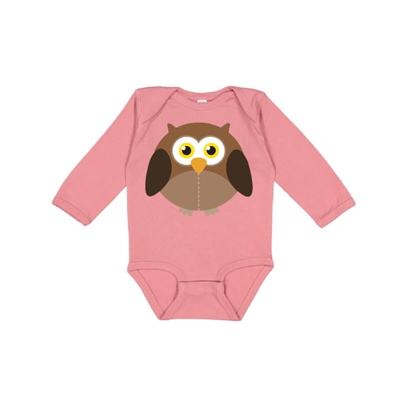 Inktastic Owl Fat Brown Boys or Girls Long Sleeve Baby Bodysuit