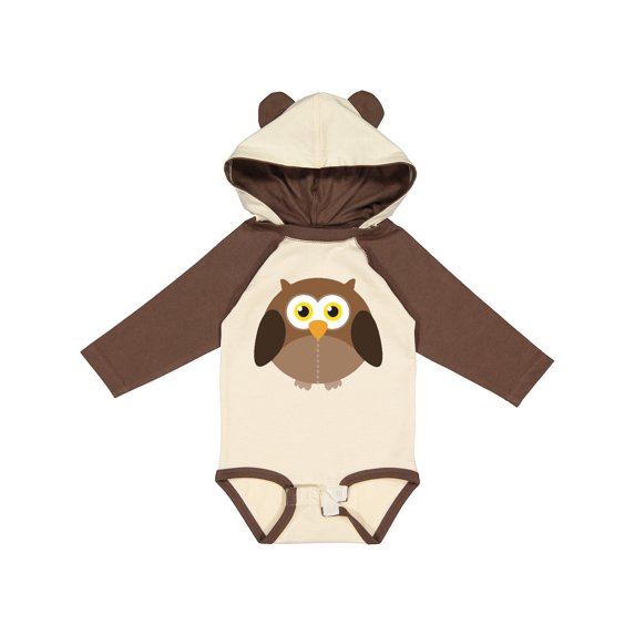 Inktastic Owl Fat Brown Boys or Girls Long Sleeve Baby Bodysuit