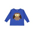 thumbnail image 1 of Inktastic Owl Fat Brown Boys or Girls Long Sleeve Toddler T-Shirt, 1 of 5